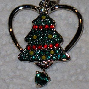 Willabee and ward swavorski Christmas tree pendant